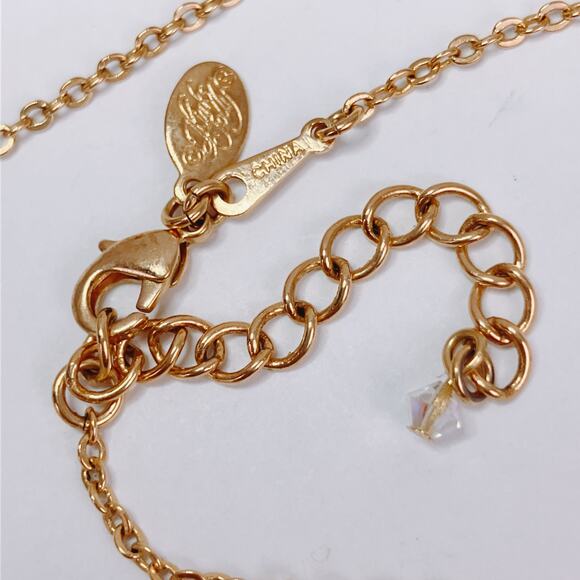 VTG Signed Kirk’s Folly Gold Tone Aurora Borealis Crystal Bar Necklace Sparkling - Picture 12 of 13